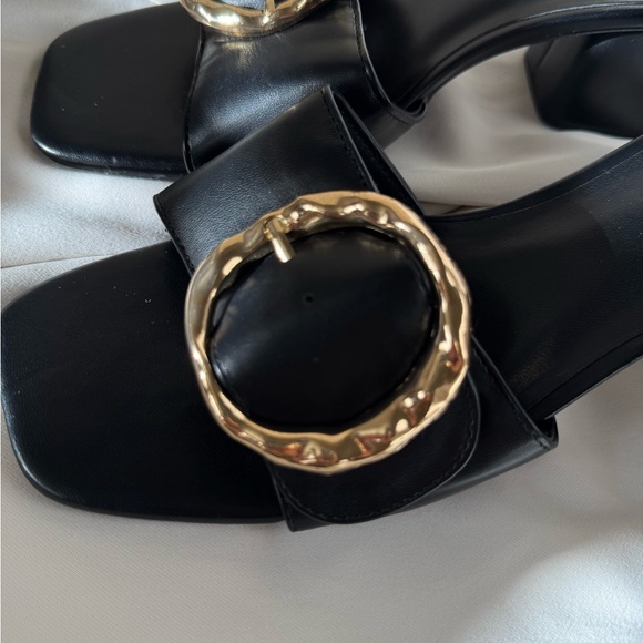 A New Day |Black Slip On Buckle Mule Heels | Size 9 - Picture 7 of 8
